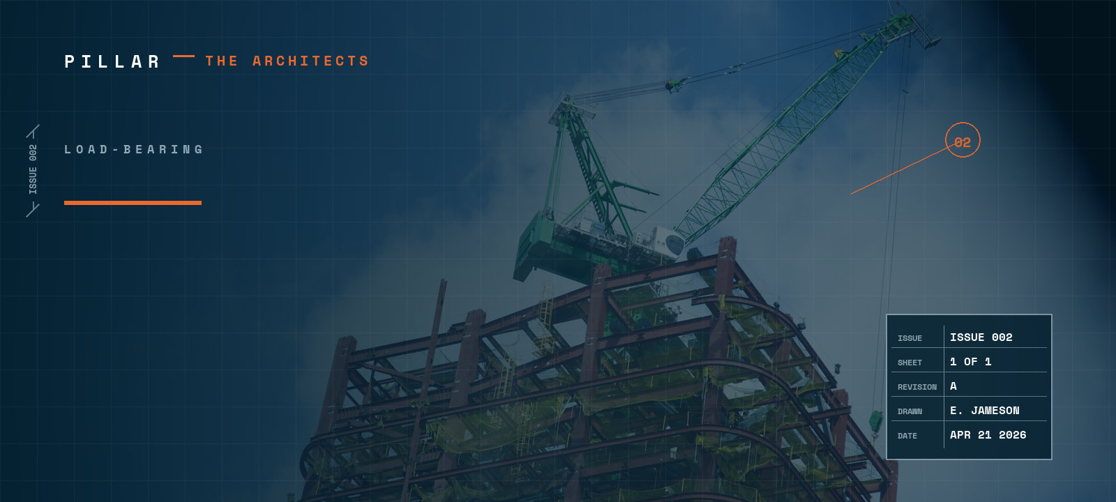 Building under construction, structural frame exposed