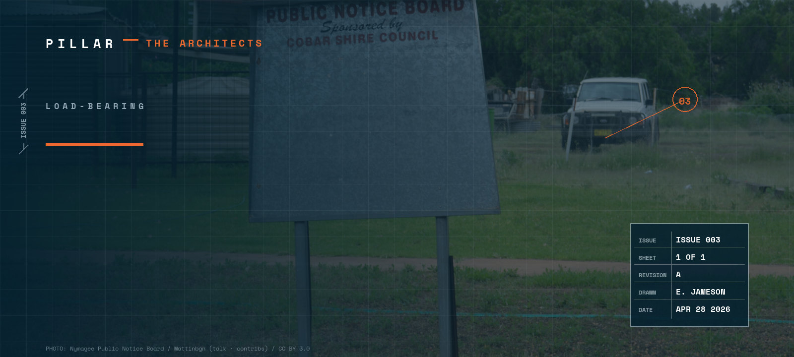 Public notice board where district business is posted