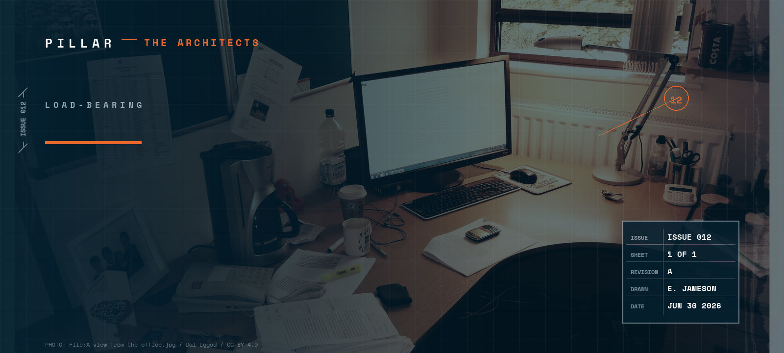 An emptied office, chairs at vacant desks